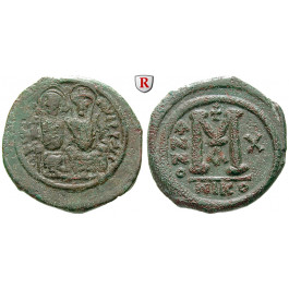 Byzanz, Justin II., Follis Jahr 10 = 574-575, ss