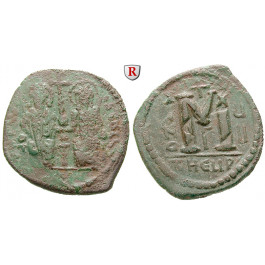 Byzanz, Justin II., Follis Jahr 7 = 571-572, f.ss/ss+