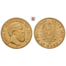 Deutsches Kaiserreich, Hessen, Ludwig IV., 10 Mark 1879, H, ss, J. 219