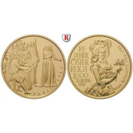 Österreich, 2. Republik, 1000 Schilling 1997, 16,0 g fein, PP