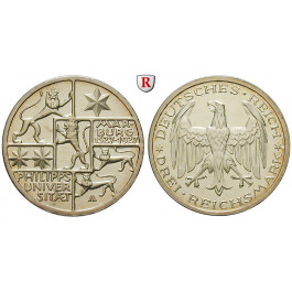 Weimarer Republik, 3 Reichsmark 1927, Uni Marburg, A, PP, J. 330