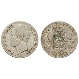 Belgien, Königreich, Leopold I., 20 Centimes 1853, ss+
