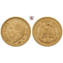 Mexiko, Vereinigte Staaten, 5 Pesos 1906, 3,75 g fein, vz