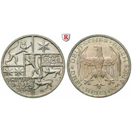 Weimarer Republik, 3 Reichsmark 1927, Uni Marburg, A, f.st, J. 330