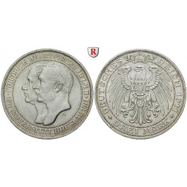Deutsches Kaiserreich, Preussen, Wilhelm II., 3 Mark 1911, Universität Breslau, A, vz-st, J. 108