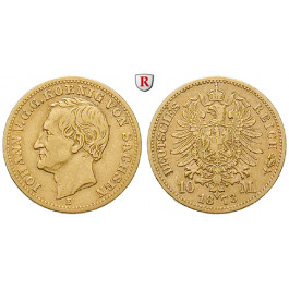 Deutsches Kaiserreich, Sachsen, Johann, 10 Mark 1873, E, ss, J. 257