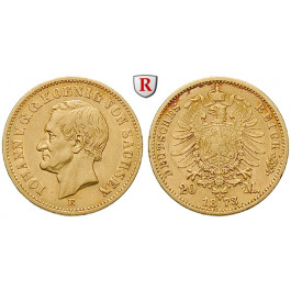 Deutsches Kaiserreich, Sachsen, Johann, 20 Mark 1873, E, ss, J. 259