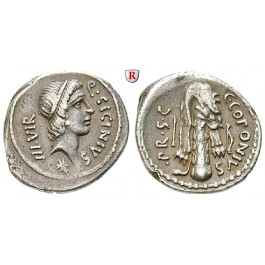 Römische Republik, Q.Sicinius und C. Coponius, Denar 49 v.Chr., ss