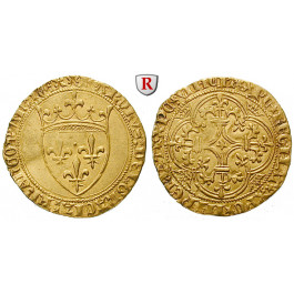 Frankreich, Charles VI., Ecu d´or à la couronne o.J., vz