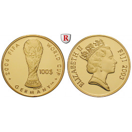 Fiji Inseln, Elizabeth II., 100 Dollars 2003, 4,55 g fein, PP