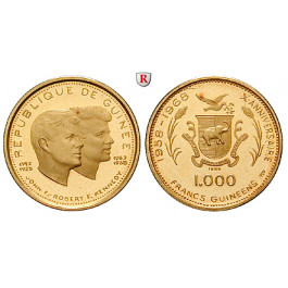 Guinea, 1000 Francs 1969, 3,6 g fein, PP