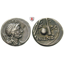 Römische Republik, Cn. Cornelius Lentulus, Denar 76-75 v.Chr., ss+