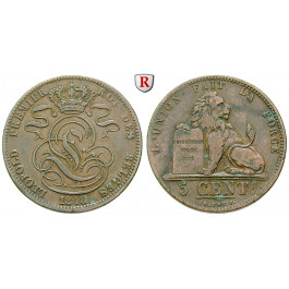 Belgien, Königreich, Leopold I., 5 Centimes 1848, ss