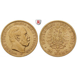 Deutsches Kaiserreich, Preussen, Wilhelm I., 20 Mark 1874, C, ss, J. 246