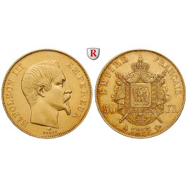 Frankreich, Napoleon III., 50 Francs 1855, 14,52 g fein, vz