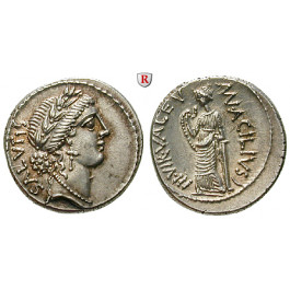 Römische Republik, Man. Acilius Glabrio, Denar 49 v.Chr., vz-st