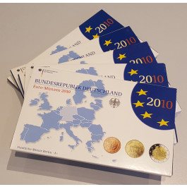 Bundesrepublik Deutschland, Euro-Kursmünzensatz 2010, mit 2 Euro Roland in Bremen, ADFGJ komplett, PP