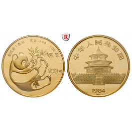 China, Volksrepublik, 100 Yuan 1984, 31,1 g fein, st