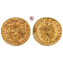 Salzburg, Bistum, Franz Anton von Harrach, 1/4 Dukat 1714, vz