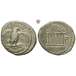 Römische Republik, Petillius Capitolinus, Denar 43 v.Chr., ss