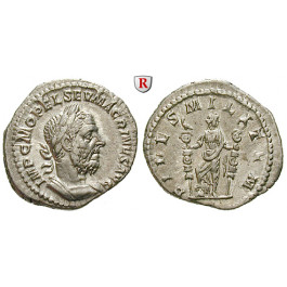 Römische Kaiserzeit, Macrinus, Denar 217-218, vz+