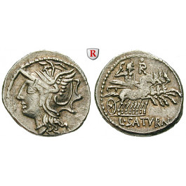 Römische Republik, L. Appuleius Saturninus, Denar 104 v.Chr., ss+