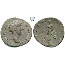 Römische Kaiserzeit, Marcus Aurelius, Caesar, Sesterz 140-144, f.vz