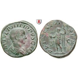 Römische Kaiserzeit, Philippus II., Caesar, Sesterz 244-247, vz/ss-vz