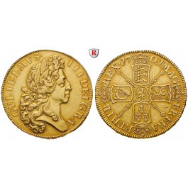 Grossbritannien, William III., 5 Guineas 1701, f.vz