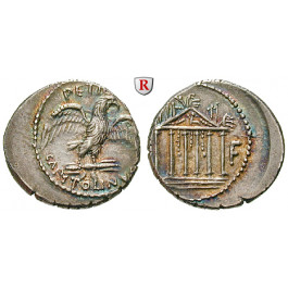 Römische Republik, Petillius Capitolinus, Denar 43 v.Chr., vz