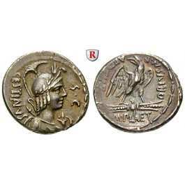 Römische Republik, M. Plaetorius Cestianus, Denar 67 v.Chr., vz