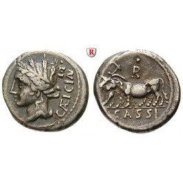 Römische Republik, L. Cassius Caecianus, Denar 102 v.Chr., ss
