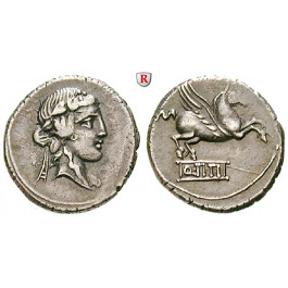 Römische Republik, Q. Titius, Denar 90 v.Chr., ss+/f.vz