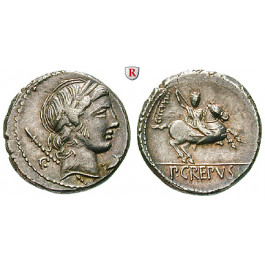 Römische Republik, P. Crepusius, Denar 82 v.Chr., vz