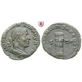 Römische Kaiserzeit, Philippus I., Sesterz 248, ss-vz/ss