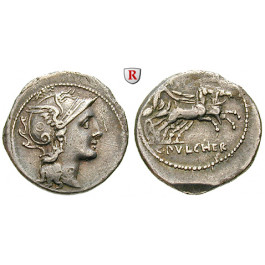 Römische Republik, C. Claudius Pulcher, Denar 110-109 v.Chr., ss+