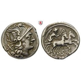 Römische Republik, C. Iuventius Thalna, Denar 154 v.Chr., ss+