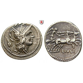 Römische Republik, L. Julius, Denar 101 v.Chr., ss+