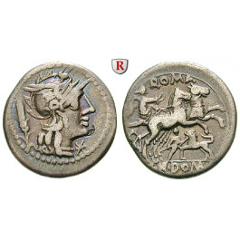 Römische Republik, Cn. Domitius Ahenobarbus, Denar 128 v.Chr., ss