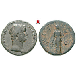 Römische Kaiserzeit, Hadrianus, Sesterz 134-138, ss