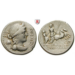 Römische Republik, L. Farsuleius Mensor, Denar 75 v.Chr., ss