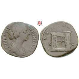 Römische Kaiserzeit, Faustina II., Frau des Marcus Aurelius, Sesterz nach 175, f.ss