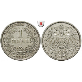 Deutsches Kaiserreich, 1 Mark 1909, E, ss-vz, J. 17