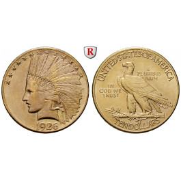 USA, 10 Dollars 1926, 15,05 g fein, ss-vz