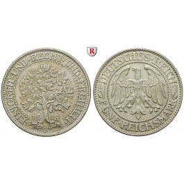 Weimarer Republik, 5 Reichsmark 1928, Eichbaum, F, vz, J. 331