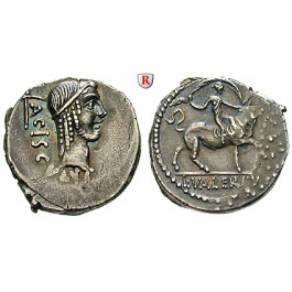 Römische Republik, L. Valerius Acisculus, Denar 45 v.Chr., ss-vz