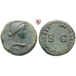 Römische Kaiserzeit, Livia, Frau des Augustus, Dupondius 80-81 (unter Titus), ss