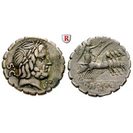 Römische Republik, Q. Antonius Balbus, Denar, serratus 83-82 v.Chr., ss