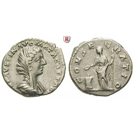 Römische Kaiserzeit, Faustina II., Frau des Marcus Aurelius, Denar 176-180, ss-vz/ss