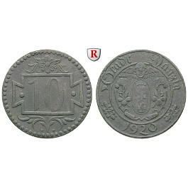 Nebengebiete, Danzig, 10 Pfennig 1920, ss-vz, J. D1a
